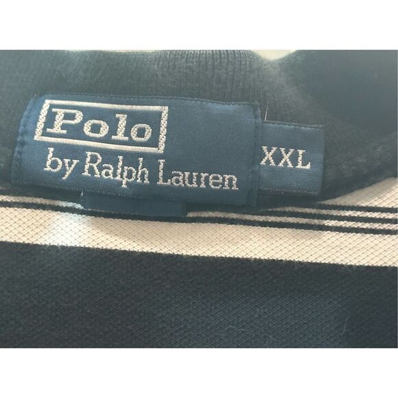 Polo Ralph Lauren black and white striped polo size XXL - Picture 6 of 8